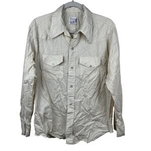 Dodson Men's Pearl Snap Shirt Vintage 60's Long Tail Western Rodeo USA 16 /16.5